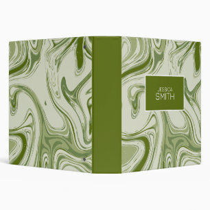 abstract green white marbled binder