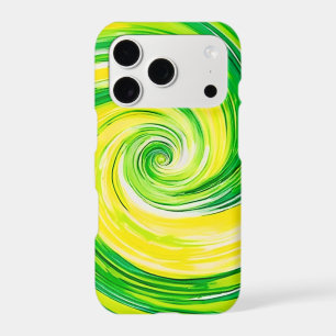 Abstract Green Yellow Spiral Art