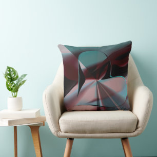 Abstract greenish to brown the paths to the heart throw pillow
