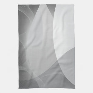 Abstract Grey and White Pattern Kitchen Towel