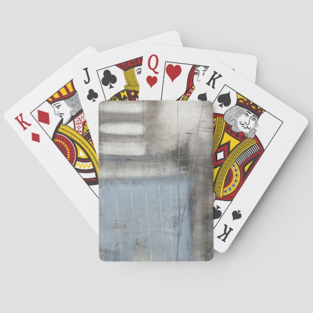 Abstract Grey & Blue Painting Playing Cards (Back)