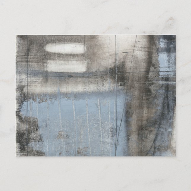 Abstract Grey & Blue Painting Postcard (Front)