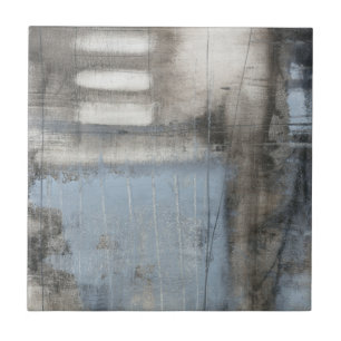 Abstract Grey & Blue Painting Tile