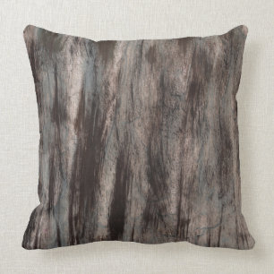 Abstract grey brown art throw pillow