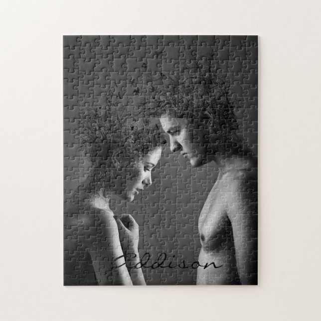 Abstract grey couple  jigsaw puzzle (Vertical)