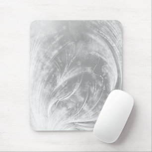 Abstract Grey Dandelions and fireflies Mouse Pad