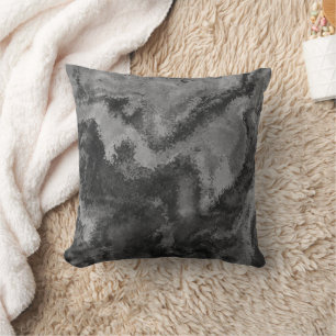 Abstract Grey Diffusion Throw Pillow