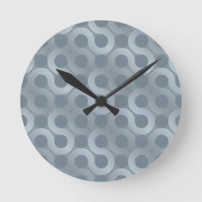 Abstract grey flow background round clock (Front)