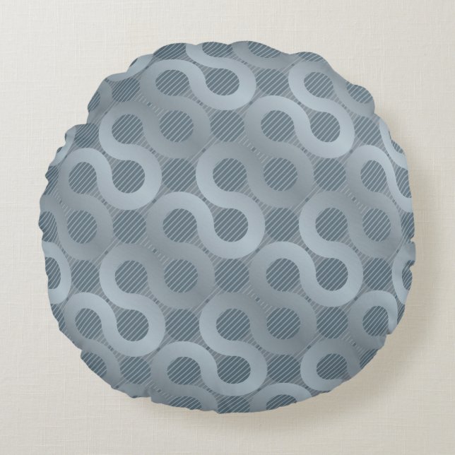 Abstract grey flow background round pillow (Front)