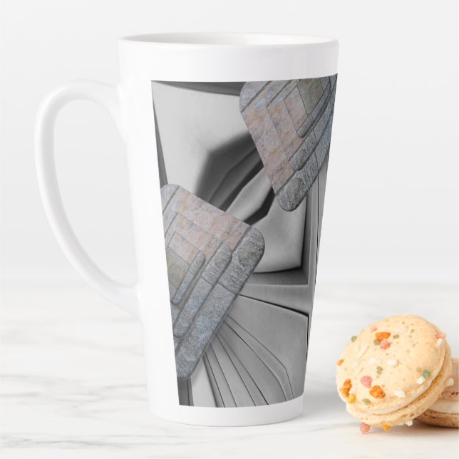 Abstract Grey Latte Mug (In Situ)