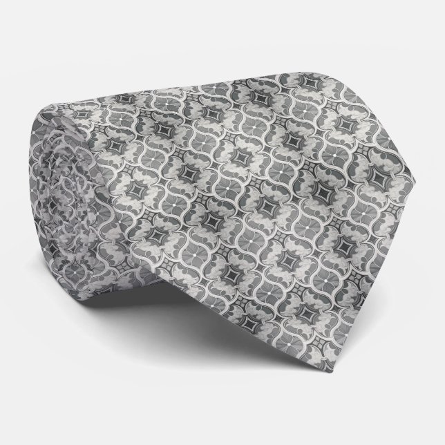 Abstract Grey Men's Tie (Rolled)