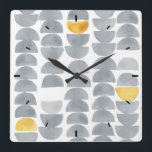 Abstract Grey Watercolor Crescent Pattern Square Wall Clock<br><div class="desc">This design features a grey and yellow watercolor crescent pattern inspired by the 2021 Pantone colours of the year. Based on an original watercolor by Lisa Audit Art. Surround yourself with heartwarming art.</div>