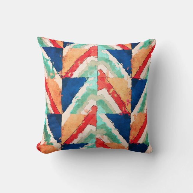 Abstract Grid of Colours Throw Pillow (Front)