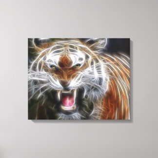 Abstract Growling Tiger Wrapped Canvas