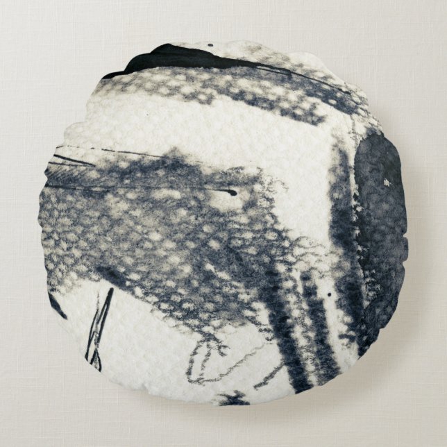 Abstract grunge background, ink texture. 3 round pillow (Front)