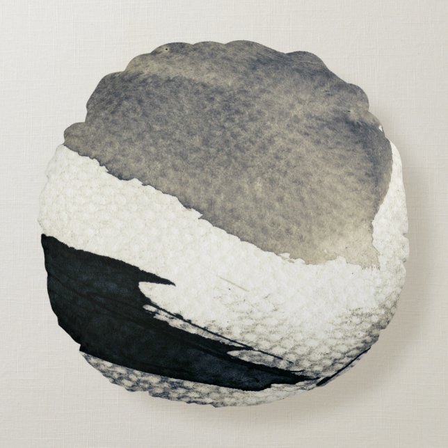 Abstract grunge background, ink texture. 4 round pillow (Front)