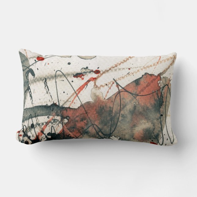 Abstract grunge background, ink texture. 5 lumbar pillow (Front)