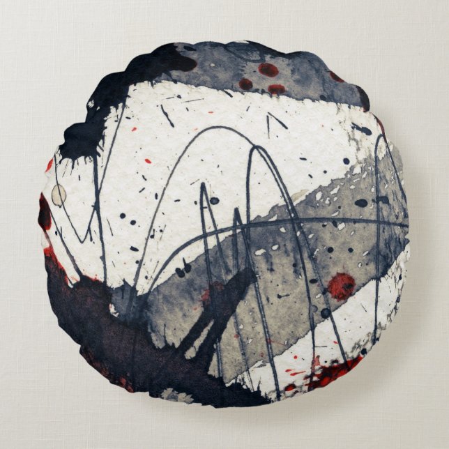 Abstract grunge background, ink texture. round pillow (Front)