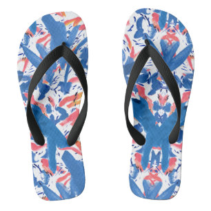 Abstract Grunge Floral Pattern  Flip Flops