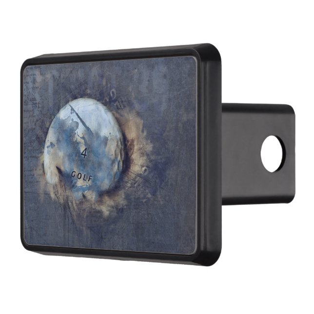 Abstract grunge golf ball trailer hitch cover (Left)