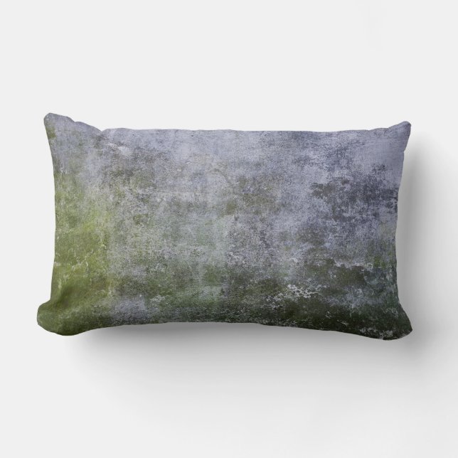 Abstract Grunge Moss Covered Concrete Wall Texture Lumbar Pillow (Front)