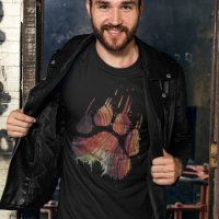 Abstract Grunge Multi Color Grizzly Bear Paw Claw