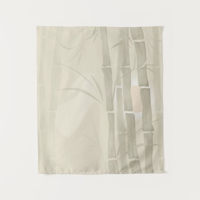 Abstract grunge oldish vintage bamboo bambusa beig tapestry (Front)