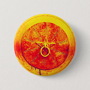 Abstract Grunge Ring n Star Button
