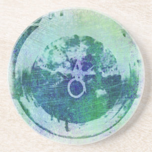 Abstract Grunge Ring n Star Sandstone Coaster