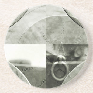 Abstract Grunge Ring n Star Sandstone Coaster