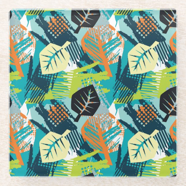 Abstract Grunge: Rough Seamless Surface. Glass Coaster (Front)