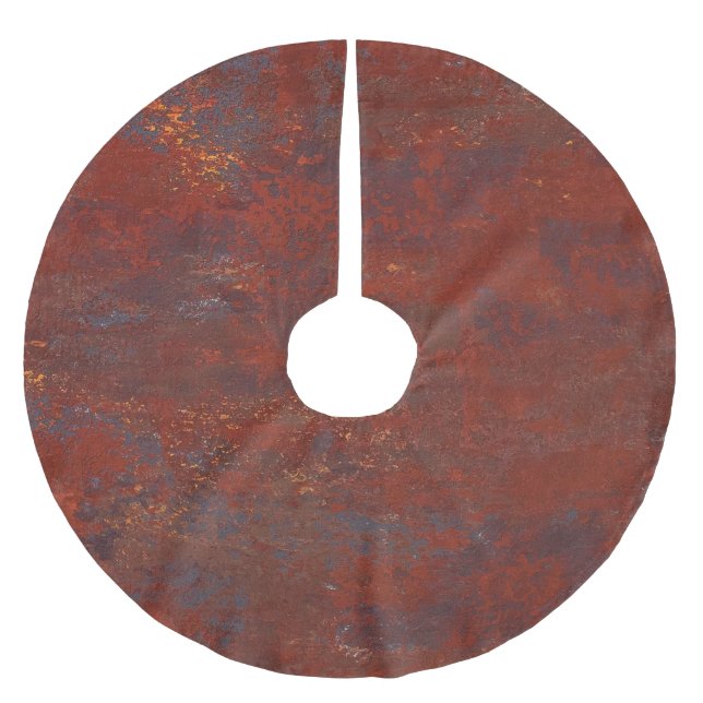 Abstract grunge rusty texture: realistic stucco brushed polyester tree skirt (Front)