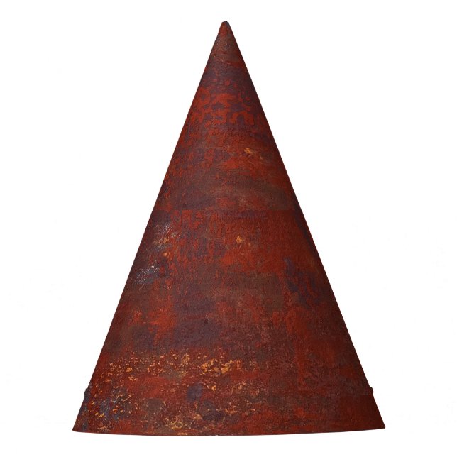Abstract grunge rusty texture: realistic stucco party hat (Front)