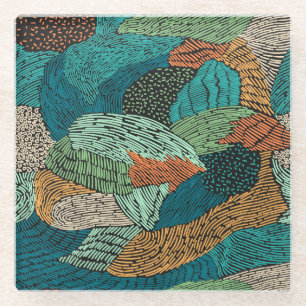 Abstract Grunge: Seamless Pattern Design. Glass Coaster