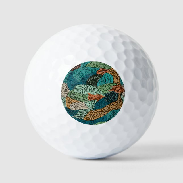 Abstract Grunge: Seamless Pattern Design. Golf Balls (Front)