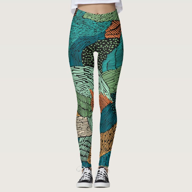 Abstract Grunge: Seamless Pattern Design. Leggings (Front)