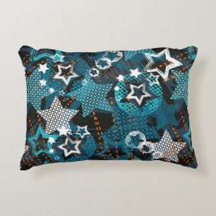 Abstract grunge star pattern Creative the backgrou Accent Pillow