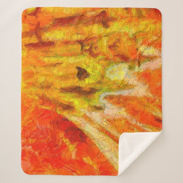 Abstract grunge texture background. Painting in oi Sherpa Blanket (Front)