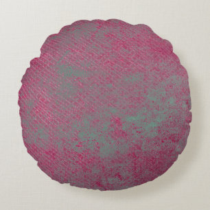Abstract grunge texture leather round pillow