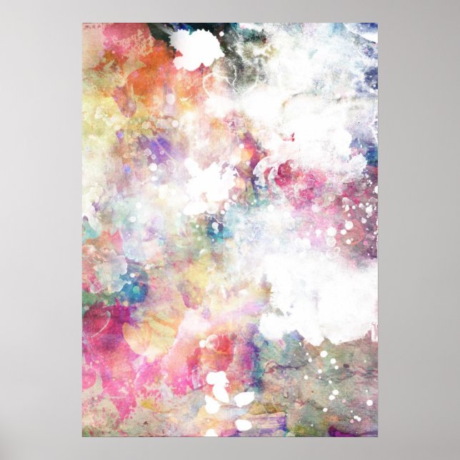 Abstract grunge texture with watercolor paint 2 poster (Front)