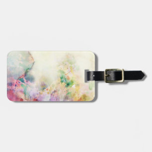Abstract grunge texture with watercolor paint luggage tag