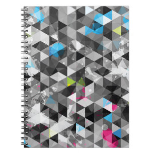 Abstract grunge triangles: seamless pattern. notebook
