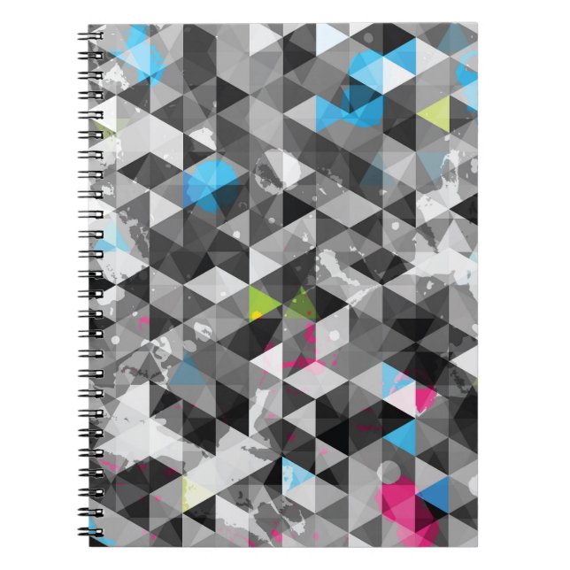 Abstract grunge triangles: seamless pattern. notebook (Front)
