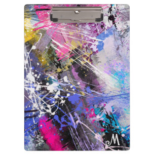 Abstract Grungy Colourful Paint Clipboard