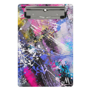 Abstract Grungy Colourful Paint Mini Clipboard