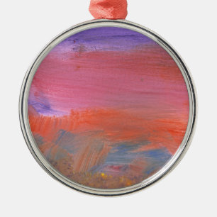 Abstract - Guash - Lovely meadows 2 of 2 Metal Ornament