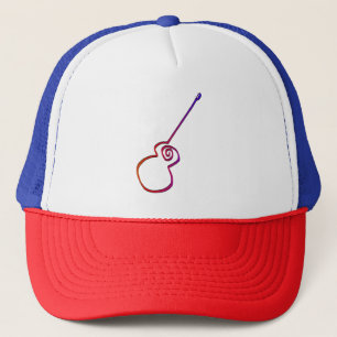 Abstract Guitar - Minimalist Line Art Trucker Hat