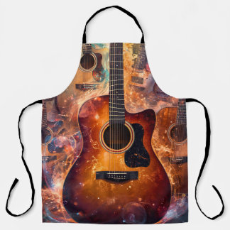 ✨Abstract Guitar Symphony Music Artwork Apron