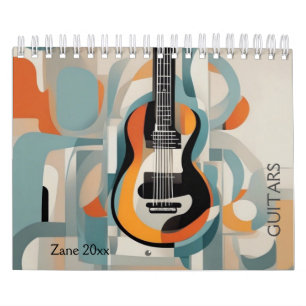 Abstract Guitar Watercolor Calendar