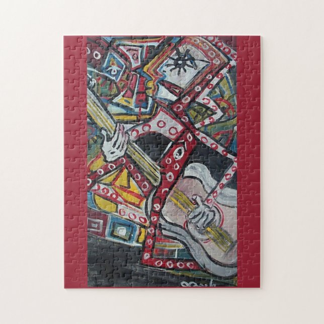 ABSTRACT GUITARIST VIII JIGSAW PUZZLE (Vertical)